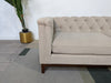 Dusk Chesterfield Stone Matte Velvet & Ash Wood Quilted 3 Seater Sofa RRP £899