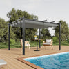 4X3M Heavy Duty Metal Pergola with Retractable Roof Outdoor Garden Gazebo Canopy