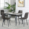 4X Dining Chairs Set Faux Suede Leather Padded Seat Metal Leg Kitchen