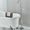 Bathroom Chrome Freestanding Bath Tub Filler Mixer Tap Hand Shower Floor Mounted