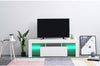 130cm TV Stand Cabinet White TV Unit with LED Lights High Gloss Storage D