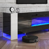 70inch TV Stand Cabinet with 36" Electric Fireplace & 12 LED Lights Furniture UK
