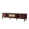 TV Stand Cabinet 170cm TV Unit With Storage & Solid Wood Slide Doors, Walnut