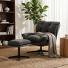 Accent Chair with Footstool, Modern Swivel Lounge Chair, Refurbished