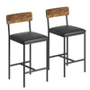 Bar Stool Set of 4 Upholstered Chair w/ Back Footrest for Island Dining kitchen