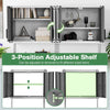 Metal Wall Cabinet Garage Storage Cabinet w/3 Adjustable Shelves-Grey
