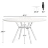 Dining Table Round Wood Top Metal Base Farmhouse Industrial Kitchen Dining Room
