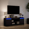 TV Cabinet with Black 139.5x34x50 Engineered Wood H6J1