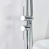 Bathroom Chrome Freestanding Bath Tub Filler Mixer Tap Hand Shower Floor Mounted
