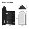 Arched LED Bathroom Mirror Cabinet LED Lights Metal Framed Wall Mounted Corner