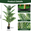 6FT Artificial Palm Tree IndoorTall Faux Tropical Areca Tree Lifelike Leaves