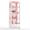 Display Cabinets with Glass Doors & RGB Lights,4 Tier Curio & Bookcase Storage