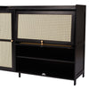 3 Rattan Doors Bamboo Shoe Cabinet Storage Cupboard Hallway Footwear Stand Rack