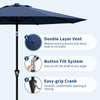 2.7M Garden Parasol Sun Shade Canopy Patio Outdoor Umbrella Crank Tilt UPF 50+