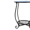 Mosaic Outdoor Side Table Round End Table Iron Accent Table Flower Plant Stand