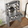 Dressing Table With Mirror Storage Makeup Desk Vanity Table Led Lights Bedroom