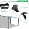 Aluminium Lean-To Gazebo, Wall-Mounted Hardtop Roof Pergola for Garden & Patio