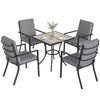 5 Pieces Outdoor Dining Set with Cushions, Garden Dining Set for 4