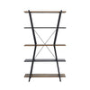 5Tier Bookcase Shelves Wood & Metal Pipe Industrial Bookshelf Unit Display Stand