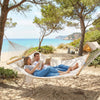 Double Hammock 2-Person Padded Swing Bed Cream White