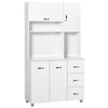 Freestanding Kitchen Storage Cabinet w/ Cupboard Cabinets Drawers Handles Shelf