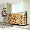 6.5FT Steel Firewood Log Rack, 300 kg Outdoor Fireplace Wood Storage Shelf