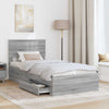 Bed Frame with Drawer Grey Sonoma 90 x 190 cm Engineered Wood