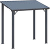 Aluminium Lean to Gazebo Outdoor Metal Harodtop Wall-Mounted Heavy Duty Pergolas