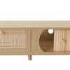 Wooden TV Stand Cabinet 170 cm TV Unit With Storage & Solid Wood Slide Doors