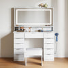 Mondeer Vanity Dressing Table with LED Lighted Mirror & 11 Drawers Makeup Desk