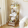 3-Tier Metal Ladder Shelf, Freestanding Bookcase & Storage Stand for Bedroom