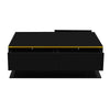 Coffee Table 100x50x40 cm w/ LED Lights & 3 Drawers Gloss Black for Living Room