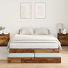 Storage Bed Frame with Drawer Old Wood 150 cm Engineered Wood
