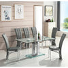 Jet Large Clear Glass Dining Table With Chrome Supports