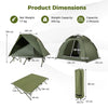 2-Person Camping Cot Tent Foldable Camping Combo w/ Tent Shelter