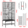 175cm Extra Large Bird Cage Rolling Metal Parrot Cage Pet Cage with Stand