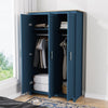 Wooden 3 Door Wardrobe with Hanging Rail Drawers Bedroom Storage Furniture