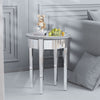 Modern Glass Mirrored Round Coffee Table Accent Side Table Italian Silver Tables