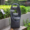 Solar Powered Outdoor Water Fountain Feature LED Lights Garden Statue Decoration