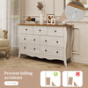 Freestanding Dresser Chest of Drawers 7-Drawer Cabinet w/4 Big Drawers-Grey