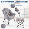 Lazy Chair with Footstool Relax Lounge Chair Accent Armchair Sofa Chair 3 Colors