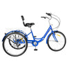 24 Inch Tricycle Adults Seniors Foldable 7 Speed 3 Wheels Bicycle with Basket UK