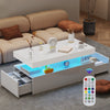 High Gloss LED Coffee Table With Storage 2 Drawers Modern Living Room Furniture