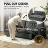 3 Seater L-Shape Pull Out Sofa Bed - Dark Grey Reversible Chaise Corner Couch