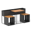 Garden Planter Table with Chairs Set Rattan Patio Furniture Set