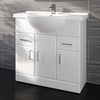 Basin Vanity Cabinet Bathroom Storage Furniture Sink Unit 850mm White Gloss