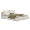 5ft Ottoman Storage Bed Frame with Cloud Headboard, Boucle Fabric, Warm White