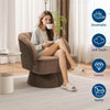 360° Swivel Accent Chair Upholstered Barrel Chair w/Striped Backrest Living Room