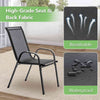 Stackable Garden Chairs Set of 4 Outdoor Patio Furniture Weather-Resistant Black