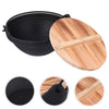 1 set of Outdoor Cast Iron Pot Camping Hanging Cookware Cooking Pot with Lid